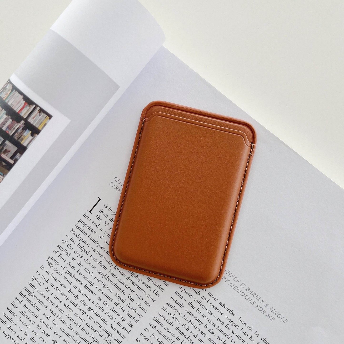 PU Leather Cell Phone Card Holder Wallet Magnetic Case for Back of Phone - iPhone