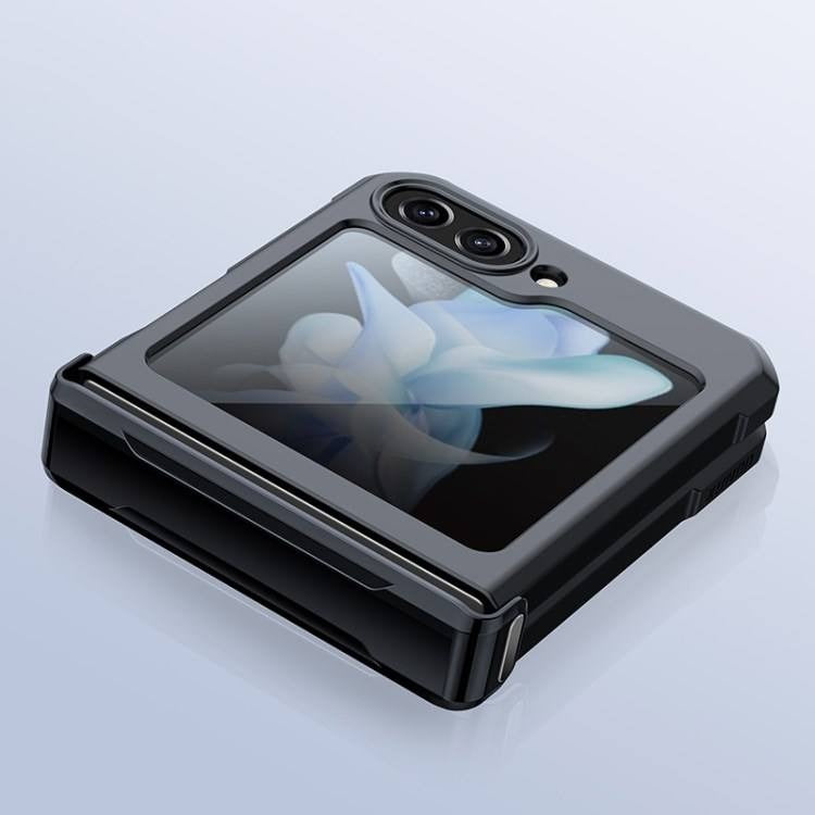 Premium Acrylic Airbags Hinge Shockproof Transparent Cover with Glass Lens Film Protection - Samsung